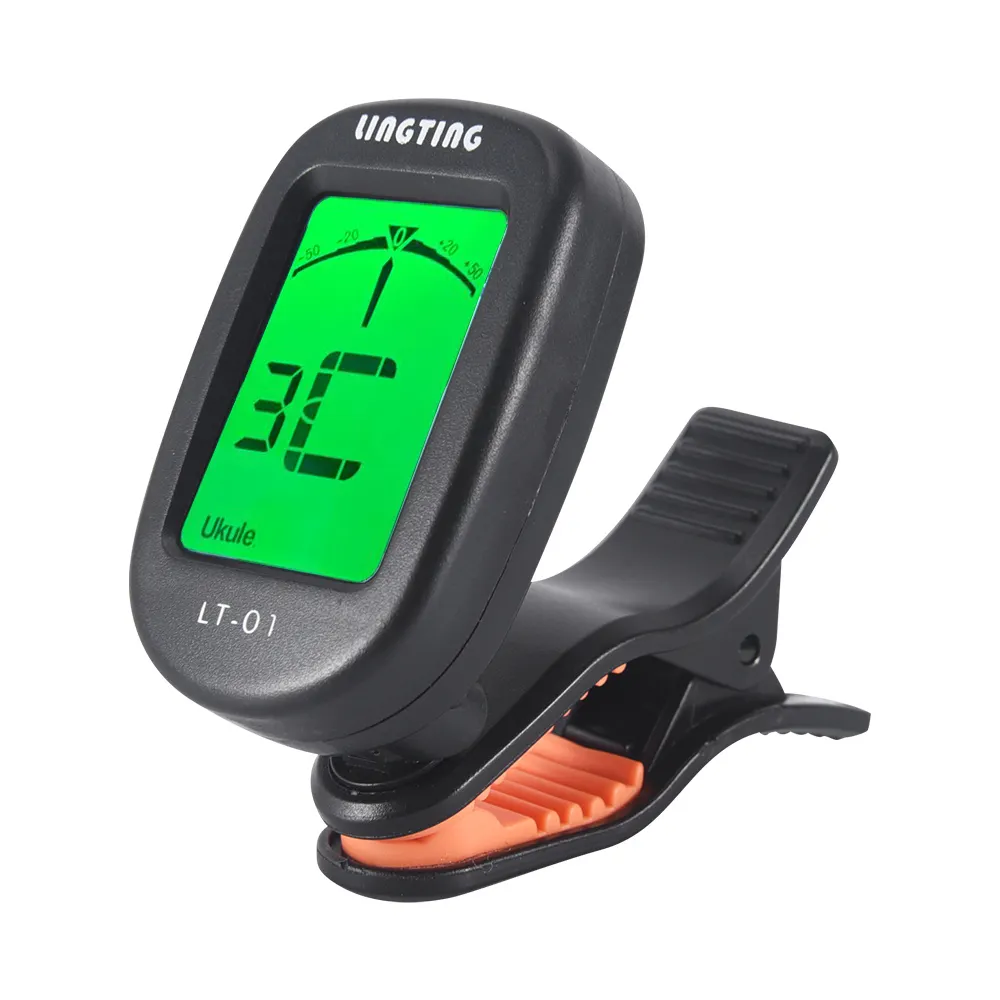 Mini Digital Elektronik Clip-On Tuner Layar LCD untuk Gitar Chromatic Bass Ukulele C/ D Biola