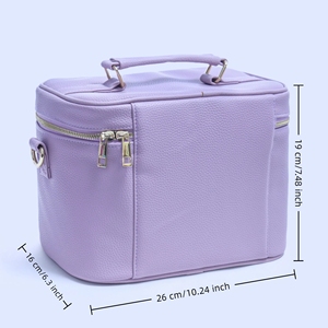 Women's Custom DIY PU Portable Water Resistant Eco-Friendly Makeup <b>Bag</b> Adjustable Strap <b>Large</b> Capacity Travel Cosmetic for - Product Image 5