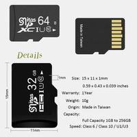 Precio al por Mayor, Tarjeta Micro TF de Plástico Neutral de 2GB-128GB, Negra, Velocidad U3, Logotipo Personalizado, Almacenamiento para Tablet PC