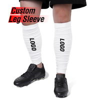 Chaussettes de compression élastiques personnalisées OEM pour le sport et l'extérieur, sans pied, avec plaque dorsale, manchons de jambe de football personnalisés à effet froncé pour le mollet