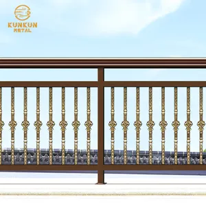 Deck Railings Wholesale Easy Install Aluminum Villa Garden Aluminum Balcony Railing Metal Modern Flooring Aluminium Alloy KK8288