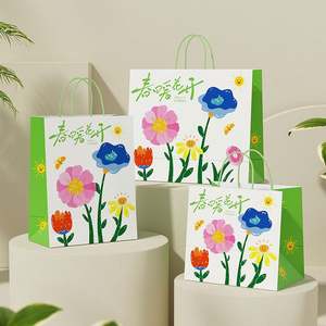 Sacs cadeaux en papier kraft rouge de luxe durables en vrac Sacs de shopping en papier personnalisés avec poignées - Product Image 6