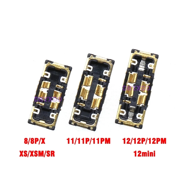 Inner Battery FPC Connector Clip Contact Replacment for iPhone X XSM SR 8 8P 11 12 12pro /iphone 12mini on Board