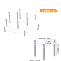 Étagère de présentation de gâteaux à 3 niveaux en acrylique transparent personnalisée, type debout, pour parfums, fêtes, desserts, rangement