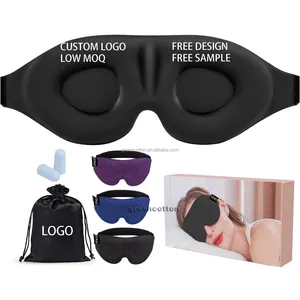 Private Label Custom Logo Nulldruck-Schlaf maske für Männer Frauen 100% licht blockierende 3D-Augenmaske mit Nachtschlaf-Augenbinde