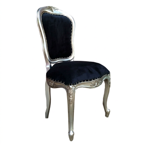 <b>Modern</b> French Antique <b>Dining</b> Chairs Upholstered Velvet Fabric with Solid Wood Mahogany for Kitchen Office or Hall Furniture - Product Image 1