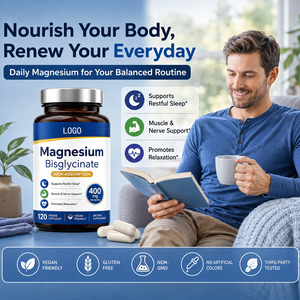 Capsules de glycinate de magnésium 500 mg pour la récupération musculaire, la santé cérébrale, le soutien immunitaire et cardiaque, dose personnalisable (2 capsules par...). - Product Image 5