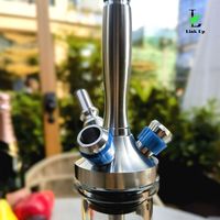 Detalle Restauración Ruso Acero Inoxidable Metal Hookah Set Portable Union Fibonacci Crystal Glass Lounge Party Club Shisha