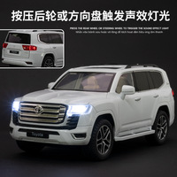 Modèle de voiture en métal moulé sous pression 1:24 Toyota Land Cruiser avec son et lumière, portes ouvrables, pour collection et décoration