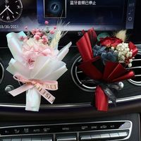 Mini bouquet de fleurs séchées, pendentif désodorisant pour voiture, décoration pour grille d'aération de climatiseur automobile, cadeau mignon pour filles