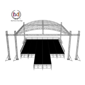 Rangka lampu panggung DJ lipat hitam, tampilan rangka runcing bahan Aloi aluminium dengan <span class=keywords><strong>Speaker</strong></span> <span class=keywords><strong>Array</strong></span> senar logam - Product Image 3
