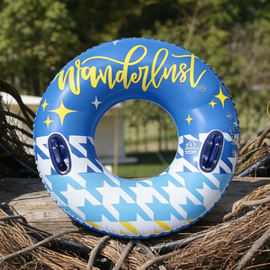 Wanderlust <b>Inflatable</b> Swim Ring 90cm Blue Star Pattern With Handles <b>Pool</b> <b>Float</b> Adult Unisex - Product Image 2