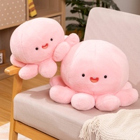 Peluche de poulpe rose mignonne et kawaii, jouet en peluche doux et moelleux, poupée de poulpe rembourrée, décoration d'intérieur, cadeau