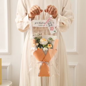 ช่อดอกไม้โครเชต์ทำมือขายส่ง ช่อดอกกุหลาบถักไหมพรมวันวาเลนไทน์ ช่อดอกทานตะวันงานฝีมือ - Product Image 4