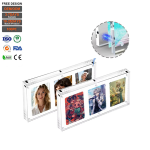 Cadre d'affichage magnétique moderne en acrylique à <span class=keywords><strong>3</strong></span> emplacements pour cartes de <span class=keywords><strong>jeu</strong></span>, cadre photo éco-responsable en forme d'étoile pour décoration de bureau - Product Image 1