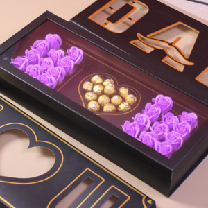 Nouveau 2024 fête des mères fleur boîte-cadeau de luxe rectangulaire conservé <span class=keywords><strong>maman</strong></span> boîte avec <span class=keywords><strong>mot</strong></span> amour profond je t'aime <span class=keywords><strong>maman</strong></span> Rose fleuriste boîte - Product Image 2