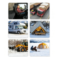 Chauffage de stationnement diesel tout-en-un 5 kW 12V/24V/220V pour haute altitude avec quatre sorties d'air, adapté aux camions, camping-cars et cabines de bateaux