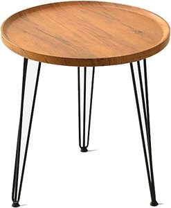 Modern Design Accent <b>Table</b> Metal Wood Contemporary Furniture Home Kitchen Sustainable Stylish Small Spaces Farmhouse Hotels - Product Image 3