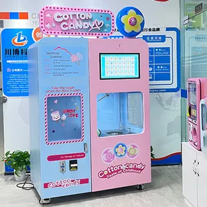 Full Automatic Coin Operated Making Fairy Candy Floss Vending Machine On Amusement Parks Fancy Cotton Candy Making Machine