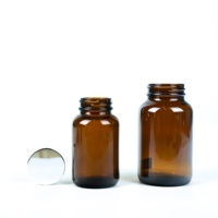 50ml 100ml 150ml 200ml bouteille de capsule en verre ambré pot de vaporisateur de pilule en verre pour l'emballage de pilules de supplément