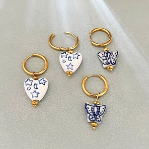 Pendientes de Acero Inoxidable Vintage con Diseño de Corazón y Mariposa, Estilo Vintage, para Mujer, Pedido al por Mayor, Novedad 2026 - Product Image 3