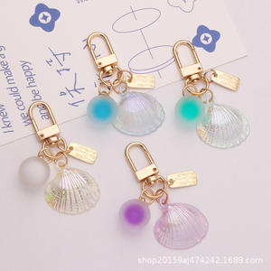 Nouvelle couleur plaquée Imitation coquille voiture porte-clés pendentif unisexe étui pour écouteurs décoration couleur boule accessoires - Product Image 3