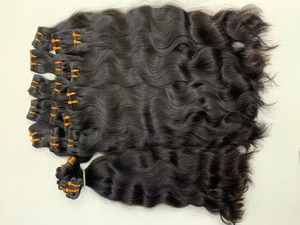 Qualité d'exportation indienne 100% naturel noir Remy vierge cheveux humains femmes tressage Extensions perruques résistant aux chutes doux brillant - Product Image 4