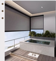Stores verticaux motorisés en alliage d'aluminium pour extérieur, pare-soleil électrique coupe-vent à fermeture éclair, stores enrouleurs pour pavillon