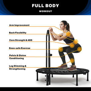 Petit mini-<span class=keywords><strong>trampoline</strong></span> avec poignée Home Gym Fitness Exercise Indoor Adultes Kids Rebounder - Product Image 4