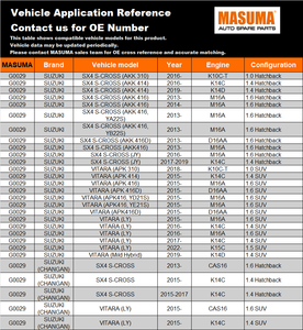 G0029 MASUMA Ammortizzatori per Sistema Auto <span class=keywords><strong>SUZUKI</strong></span> <span class=keywords><strong>SX4</strong></span> 4160254P00 4160254P50 4160261M00 - Product Image 3