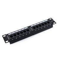 Panel de Conexiones de Red Cat6 de 12 Puertos UTP de 10 Pulgadas 1U, Bloque de Conexiones Ethernet de Cobre de 50 Pulgadas con Baño de Oro, Certificado para Cat6/Cat5e/Cat5