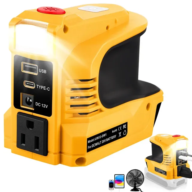 200W Adapter for DeW Alts Lithium Inverter 18V 110V/220V Multi-Function Household Smart Transformer for Power Tool Accessories
