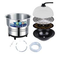 Marmite à vapeur électrique multifonctionnelle pour fruits de mer, 3000W, 2 couches, pot en céramique, couvercle en verre, garantie 1 an, pour les restaurants