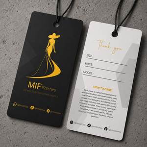 Etiquetas Colgantes Personalizadas para Ropa, Zapatos y Bolsos, con Logotipo de Marca Privada, Papel Blanco Impermeable, Impresión en Dorado y Cuerda - Product Image 2