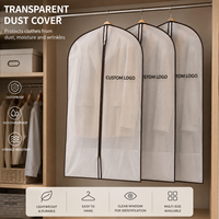 Transparenter Kleidersack aus PEVA, staubdicht, feuchtigkeitsbeständig, atmungsaktiv, zum Aufhängen von Anzügen und Kleidern, mit Reißverschluss, individuelles Logo