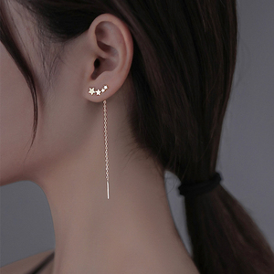 Cadena de hilo de borla de alambre largo coreano, colgantes de cuentas de corazón de estrella trepadora, Pendientes colgantes, pendientes colgantes rectos para mujer - Product Image 4