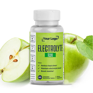 Etiqueta privada 60 Electrolito de hidratación de manzana verde Correr Masticables Tabletas de sal para corredores Suplementos de nutrición deportiva - Product Image 1