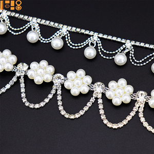 Nouvelle Chaîne de Perles et Cristaux à Paillettes, Accessoires DIY, Chaîne de Diamants Cousue à la Main, Décoration <span class=keywords><strong>Diamant</strong></span>ée pour Costumes de Carnaval, Sacs, Chaussures - Product Image 2