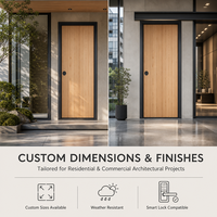 Porte d'entrée en acier à grain de bois, finition par transfert thermique, étanche, anti-effraction, porte de sécurité en acier pour maison et appartement