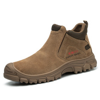 Sepatu Keselamatan Berinsulasi 6KV Model Mid-cut Anti-benturan Anti-tusuk Tahan Panas Bahan Kulit Sapi