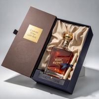 Boîte cadeau pour bouteille de vin individuelle, style livre magnétique, emballage en carton rigide avec insert en mousse EVA pour bouteille de vin rouge de 750 ml