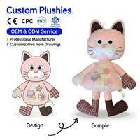 Boneka Kucing Zhuoyou dari Bahan Polyester Plush, Mainan Peluk yang Nyaman, Teman Tidur Anak Kucing, Bantal Peluk