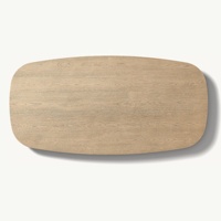 Table basse RH Modern American Heritage Oak, taille personnalisable, base à nervures cannelées, table de salon luxueuse et imposante en bois dur