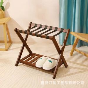 Cross-border wooden luggage <b>storage</b> rack, hotel double-layer luggage rack, floor-standing <b>suitcase</b> holder - Product Image 4