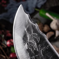 8-Inch Gesmeed Roestvrijstalen Hakmes Met Houten Handvat Voor Keuken Voor Chef-Kok Slager Vlees Groenten Vis Snijden