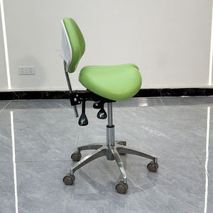 Sincoo Light Green Leather Salon <b>Stool</b> <b>Height</b> <b>Adjustable</b> 360 Degree Swivel Spa Nail Salon Barber Chair Customizable Color - Product Image 2