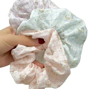 Floral <b>Lace</b> Scrunchies Fabric Hair Ties With <b>Elastic</b> Band For Daily Use - Product Image 5