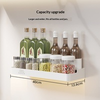 Étagère de rangement de cuisine en métal Fengyue, blanche, sans perçage, murale, non pliable, pour épices, couteaux et planches à découper, usage domestique
