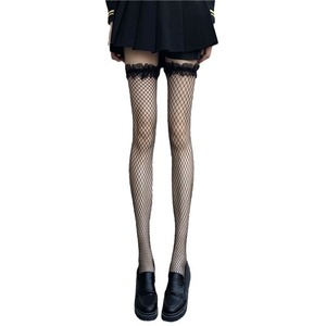 Fishnet <b>Stockings</b> With Bow Ultra Thin 0D Transparent Women's Over The Knee Socks For Nightclub Club Wear - Product Image 5