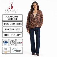 Joydressing Vente en gros de cardigans pour femmes multicolores texturés, col en V, manches longues, boutons sur le devant, tricoté